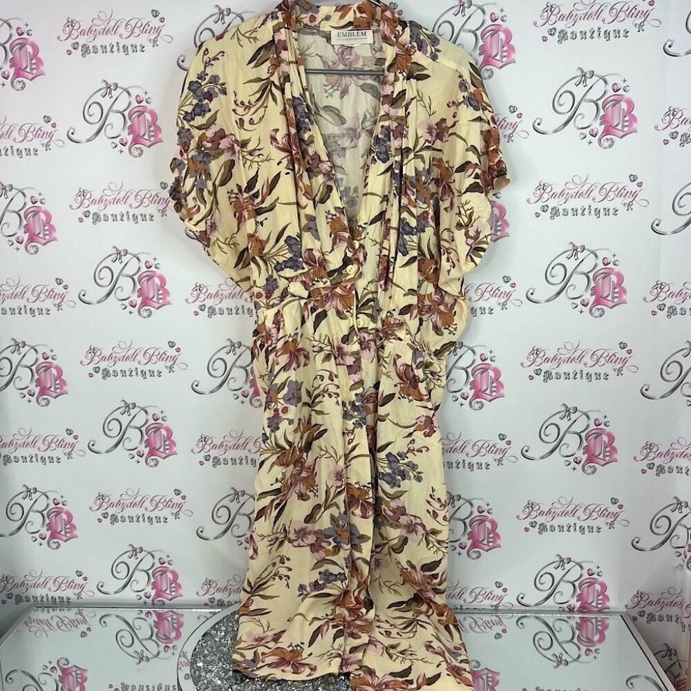 Emblem dress vintage flowers flowy Elegant Floral Print Women's dress